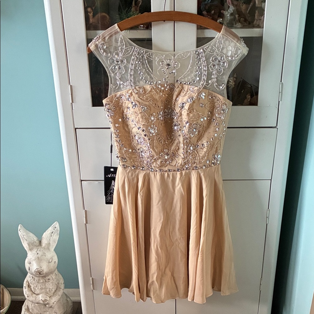 Anya sz 6 Cream Dress with Embellished Bodice nwt formal